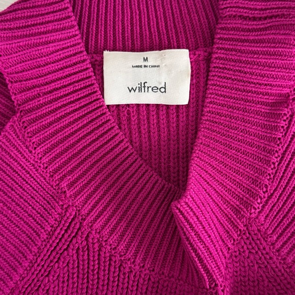 Aritzia Wilfred Crevier Knit Halter Top Fuchsia Pink - Picture 2 of 4